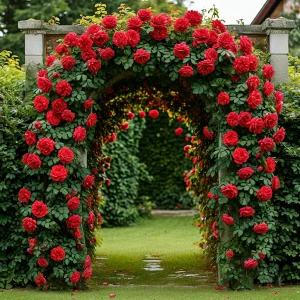 Роза плетистая Алый Триумф купить по цене от 319р. в интернет-магазине «Посадика» с доставкой почтой в в Миллеровое и по всей России – [изображение №1].