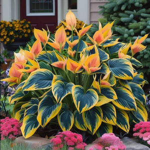 Хоста Флейм Данс купить по цене от 650р. в интернет-магазине «Посадика» с доставкой почтой в в Миллеровое и по всей России – [изображение №1].