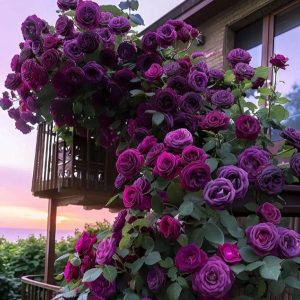 Роза Плетистая Плум Пэшн купить по цене от 610р. в интернет-магазине «Посадика» с доставкой почтой в в Миллеровое и по всей России – [изображение №1].